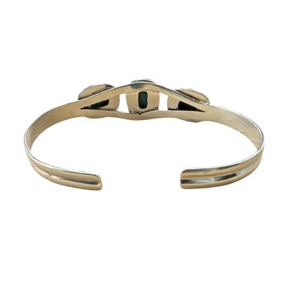Kingman Blue Copper Turquoise 925 Sterling Silver Cuff Bracelet Hanmade Stamped